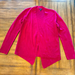 Eileen Fisher Angle-Front Silky Tencel Cardigan Sweater Medium Minimalist Comfy